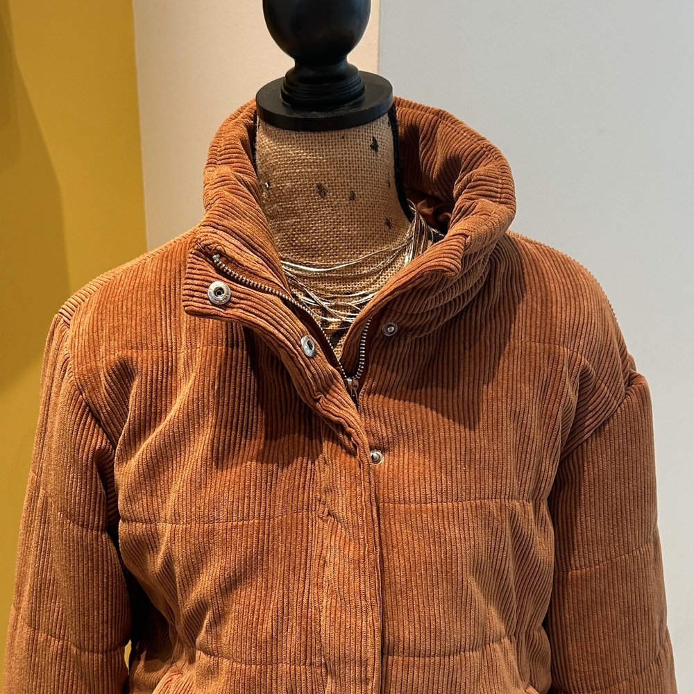 Ashley by 26 International Brown Corduroy Puffer Jacket